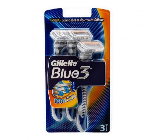 Бритвенный станок одноразовый Gillette Blue 3 В блистере (3 шт)