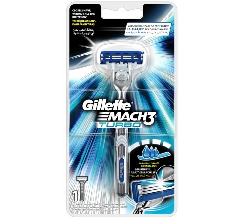 Бритвенный станок Gillette Mach3 Turbo с одной сменной кассетой