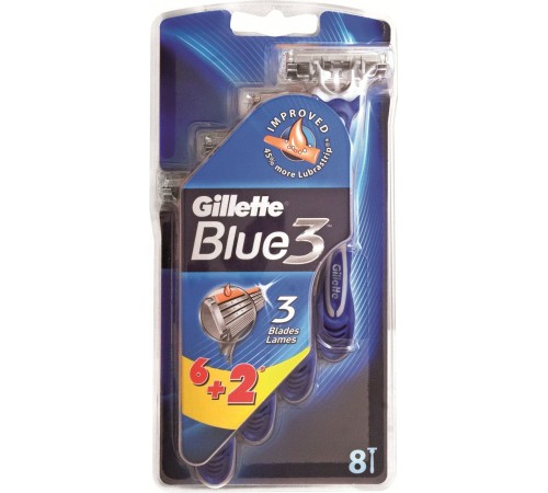 Станок бритвенный Gillette Blue 3 Блистер (6+2 шт)