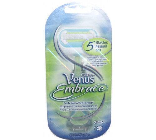 Станок бритвенный женский Gillette Venus Embrace (2 кассеты)