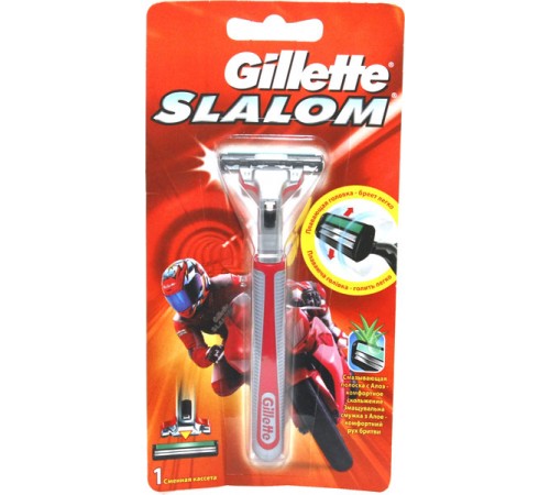 Станок бритвенный Gillette Slalom Plus Push Clean Красный (1 шт)