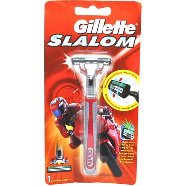 Станок бритвенный Gillette Slalom Plus Push Clean Красный (1 шт) Станок бритвенный Gillette Slalom Plus Push Clean Красный (1 шт)