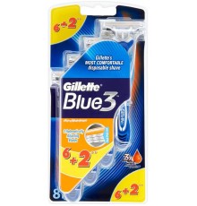 Станок бритвенный одноразовый Gillette Blue 3 в блистере (8 шт)