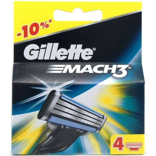 Кассеты для станка Gillette Mach-3 (4 шт)