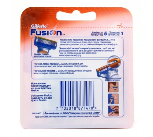 Кассеты для станка Gillette Fusion (2 шт)