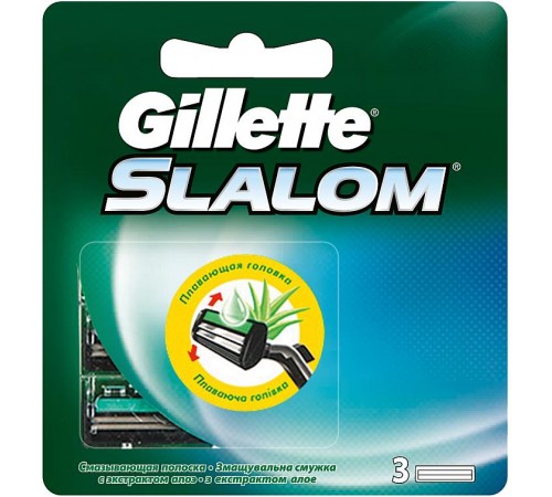 Кассеты для станка Gillette Slalom Алоэ (3 шт)