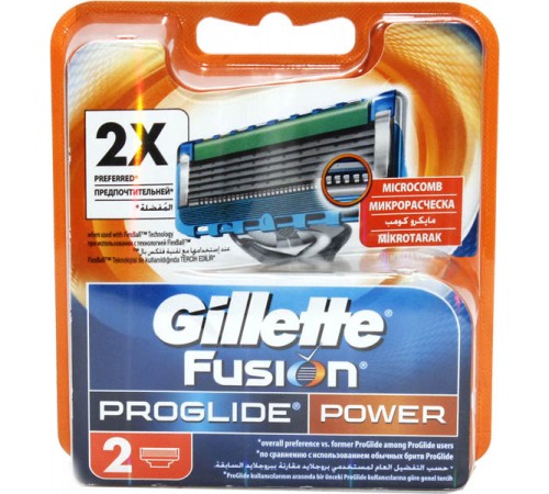 Кассеты для станка Gillette Fusion ProGlide Power (2 шт)