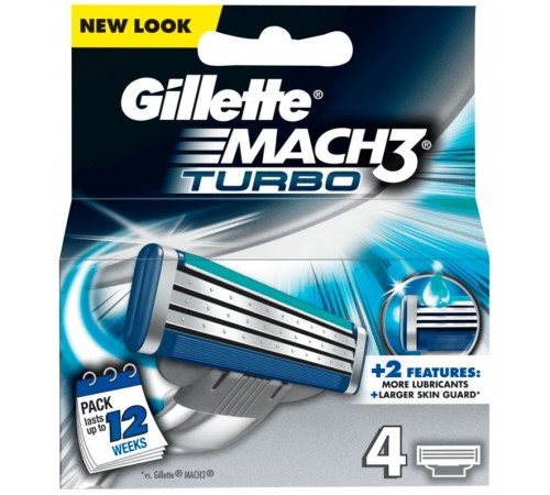 Кассета для станка Gillette Mach3 Turbo (4 шт)