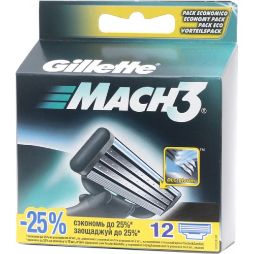 Кассеты для станка Gillette Mach-3 (12 шт)