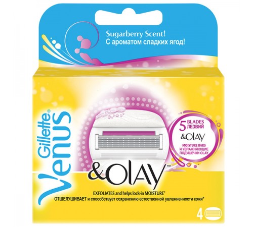 Кассеты для станка Gillette Venus Olay Sugarberry (4 шт)