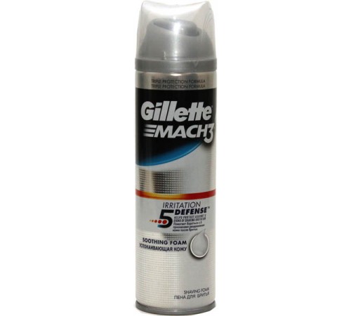 Пена для бритья Gillette Mach-3 Irritation 5 Defense Успокаивающий кожу (250 мл)