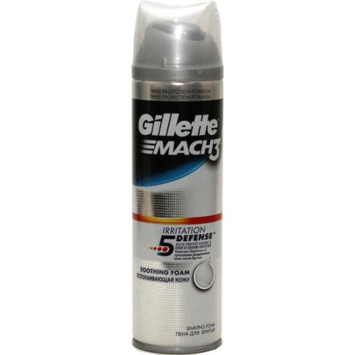 Пена для бритья Gillette Mach-3 Irritation 5 Defense Успокаивающий кожу (250 мл)