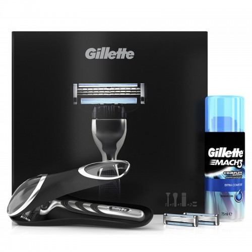 Подарочный набор Станок Gillette Mach 3 Turbo + гель для бритья (75 мл)