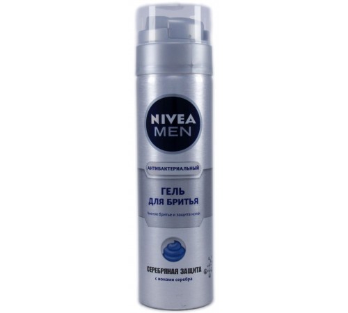 Гель для бритья Nivea Men Антибактериальный Серебряная защита (200 мл)