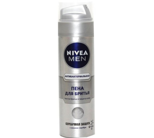 Пена для бритья Nivea Men Серебряная защита Антибактериальная (200 мл)