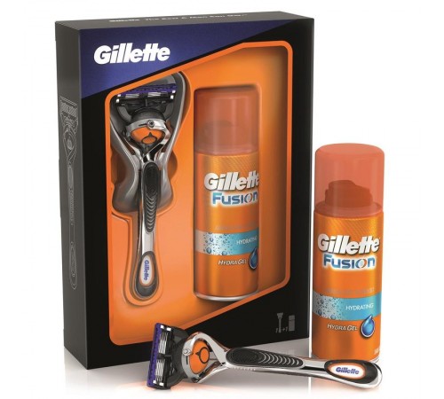 Подарочный набор Станок Gillette Fusion + гель для бритья Hydra Gel (75 мл)