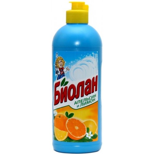 Средство для мытья посуды Биолан Апельсин и лимон (480 гр)