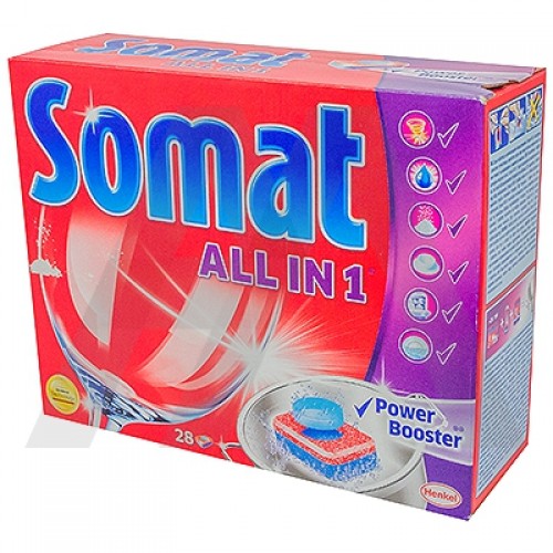 Таблетки для посудомоечных машин Somat All in 1 (28 шт)