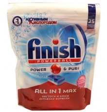 Таблетки для посудомоечных машин Finish All in 1 Power&Pure (25 шт)