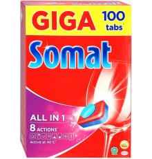 Таблетки для посудомоечной машины Somat All in (100 шт)