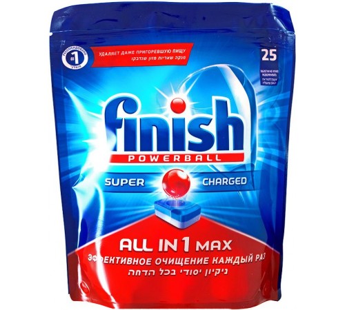 Таблетки для посудомоечных машин Finish All in One (25 шт)