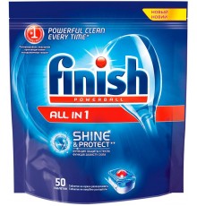 Таблетки для посудомоечных машин Finish All in 1 Shine&Protect (50 шт)