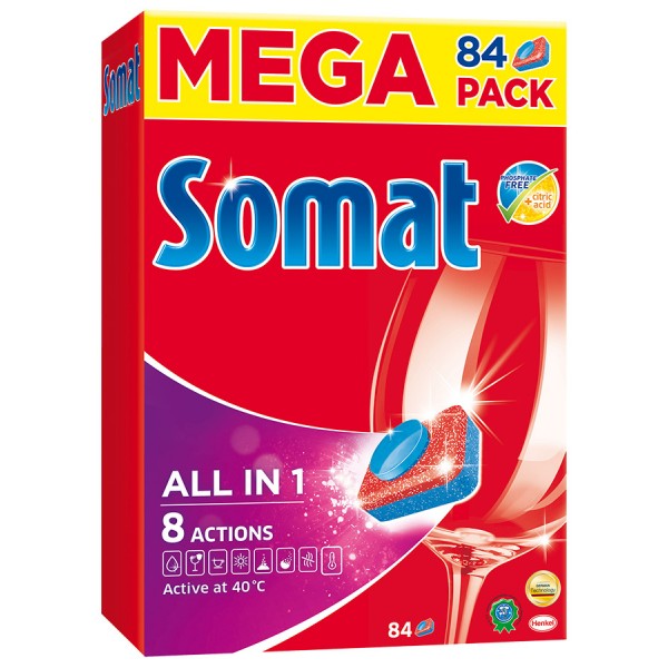 Средство для посудомоечной машины Somat All in 1 (84 табл) Средство для посудомоечной машины Somat All in 1 (84 табл)