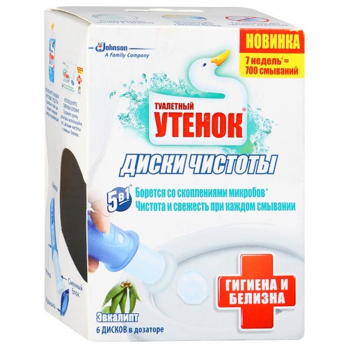 Средство для унитаза Туалетный Утенок Диски чистоты Эвкалипт (6 шт)