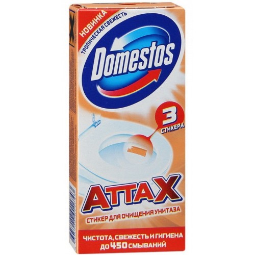 Стикер для очищения унитаза Domestos Attax Тропическая свежесть (30 гр)