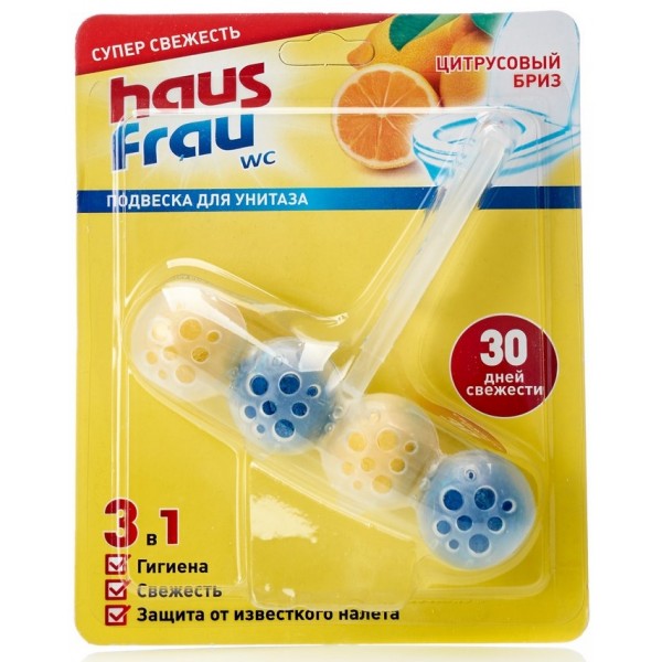 Туалетный блок Haus Frau Цитрусовый бриз (74 гр) Туалетный блок Haus Frau Цитрусовый бриз (74 гр)