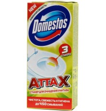 Стикер для очищения унитаза Domestos Attax Лимонная свежесть (3*10 гр)