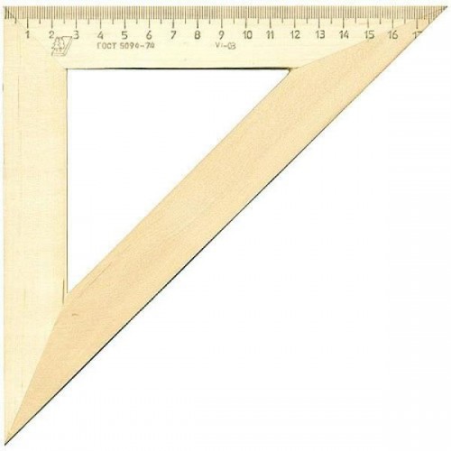 Треугольник 45*180 деревянный Красная звезда С-15