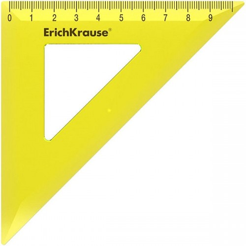 Треугольник 45*100 пластиковый Erich Krause Neon 49522 желтый