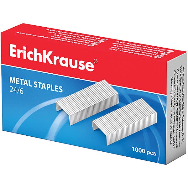 Скобы для степлера №24/6 Erich Krause 1189 (1000 шт) Скобы для степлера №24/6 Erich Krause 1189 (1000 шт)