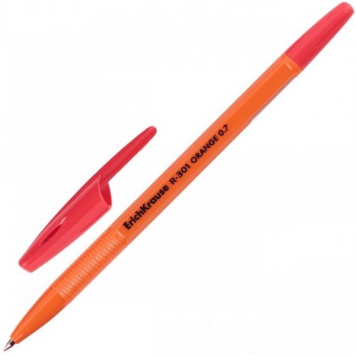 Ручка шариковая 0.7 Красная R-301 Orange EK-43196 (50 карт/упак)