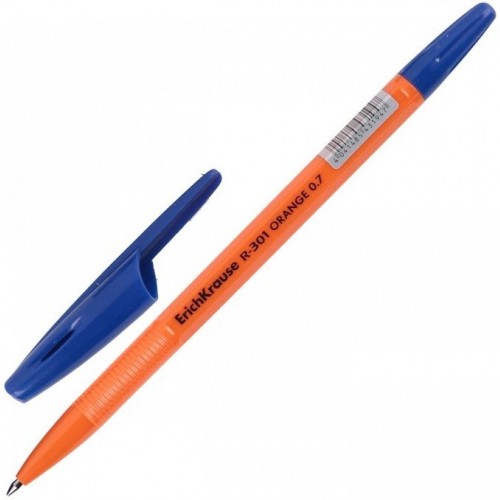 Ручка шариковая 0.7 Синяя R-301 Orange EK-43194 (50 карт/упак)