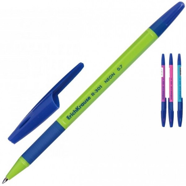 Ручка шариковая 0.7 Синяя R-301 Neon Stick&Grip EK-42751 (50 карт/кор) Ручка шариковая 0.7 Синяя R-301 Neon Stick&Grip EK-42751 (50 карт/кор)