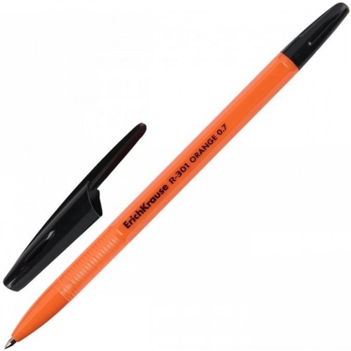 Ручка шариковая 0.7 Черная R-301 Orange EK-43195 (50 карт/упак)