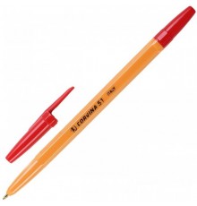Ручка шариковая 1.0 Красная Corvina 51 40163/03G желтый корпус