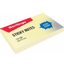 Самоклеящийся блок Berlingo Ultra Sticky 50*75 мм желтый LSn_39400 (100 лист)