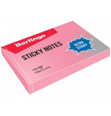 Самоклеящийся блок Berlingo Ultra Sticky 100*75мм розовый LSn_39503 (100 лист)