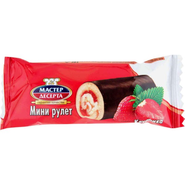 Мини-рулет Мастер десерта Клубника (35 гр) Мини-рулет Мастер десерта Клубника (35 гр)
