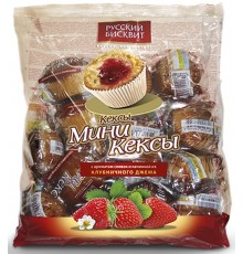 Мини-кексы Русский бисквит Клубника со сливками (450 гр) 