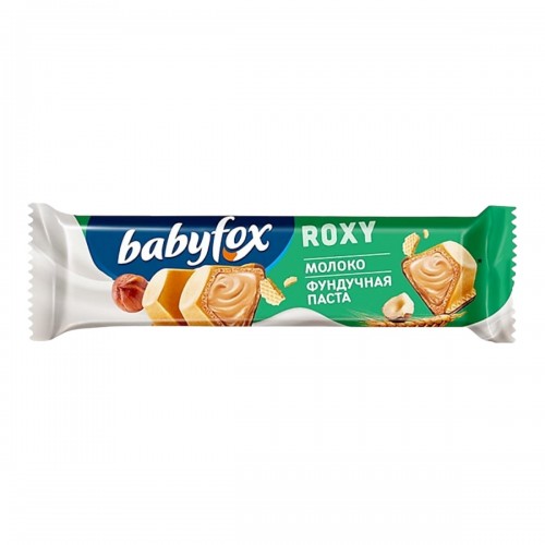 Вафельный батончик BabyFox Roxy Молоко/фундучная паста (18 гр)