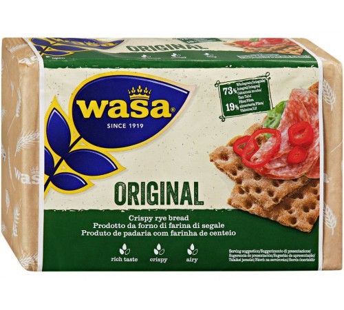 Хлебцы Wasa Original ржаные цельнозерновые (275 гр)