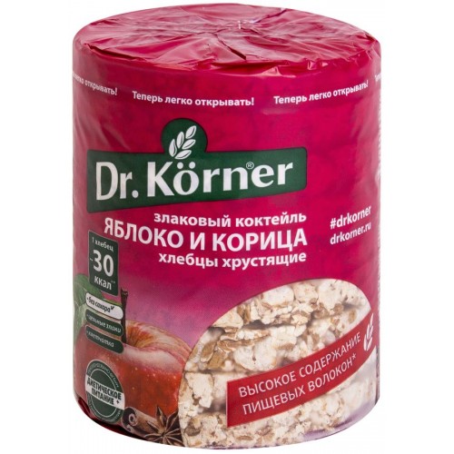 Хлебцы Dr. Korner Злаковый коктейль Яблоко и корица (90 гр)
