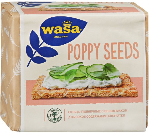 Хлебцы Wasa Poppy Seeds пшеничные с белым маком (240 гр)