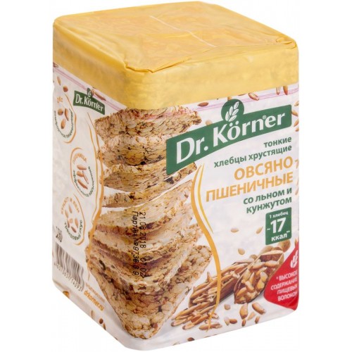 Хлебцы Dr. Korner Овсяно-пшеничные со смесью семян (100 гр)
