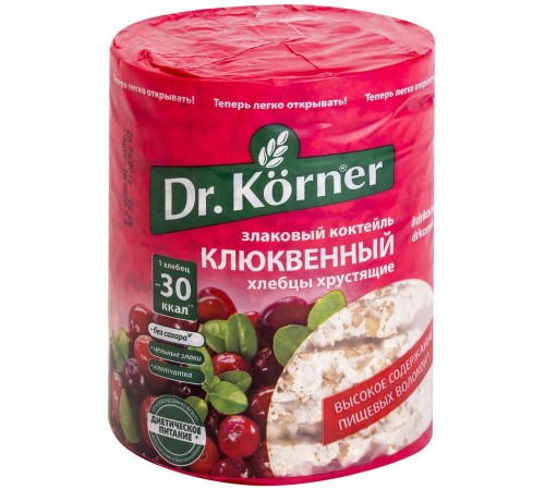 Хлебцы Dr. Korner Злаковый коктейль Клюквенный (100 гр)