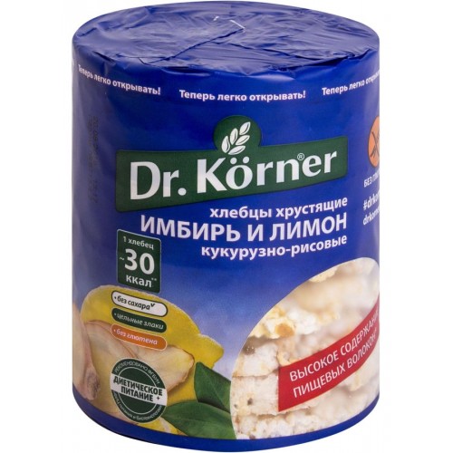 Хлебцы Dr. Korner Кукурузно-рисовые с имбирем и лимоном (90 гр)